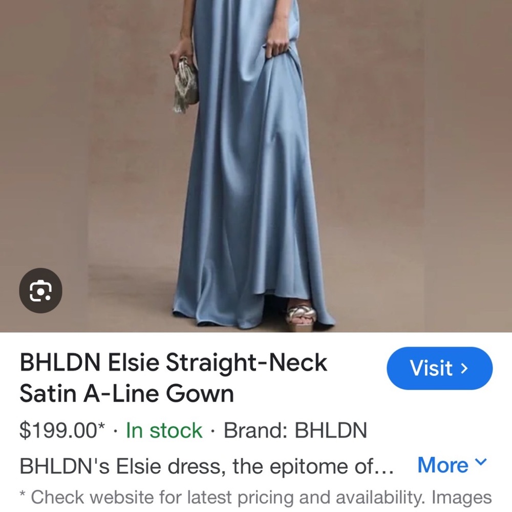 BHLDN Blue Sleeveless Square Neck Maxi Dress